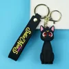 Gato negro adorable y desdichado