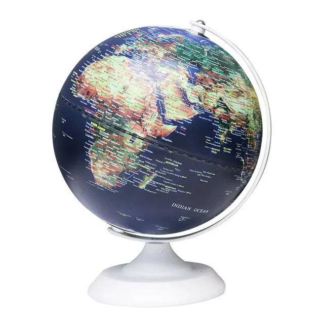13cm World Globe Illuminated AR Globe with Stand Educational LED Augmented Reality Earth Globe for Kids Learning PC-549HM