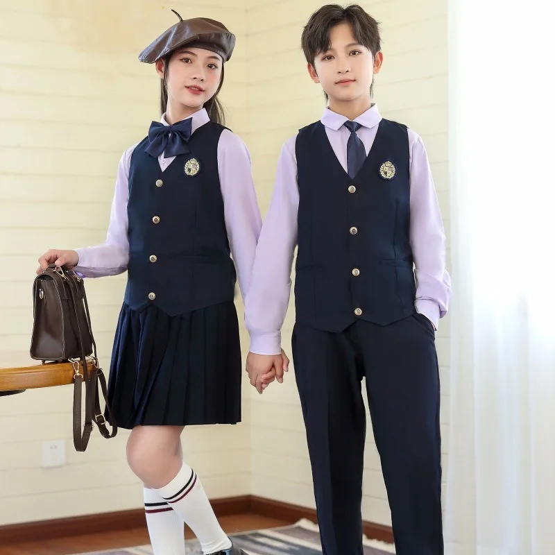 Cheap Bulk School Uniforms Models Trade Cotton Long Sleeve Shirt English School Uniform
