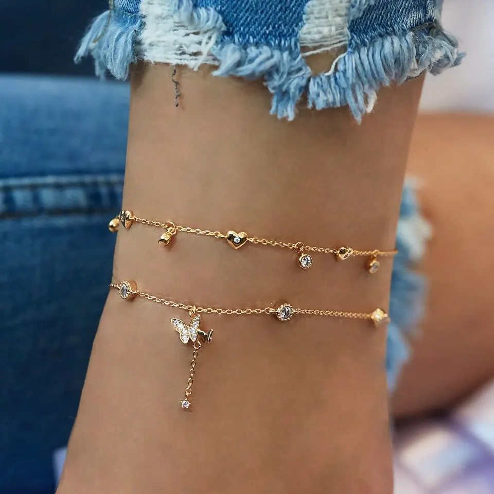 butterfly diamond anklet