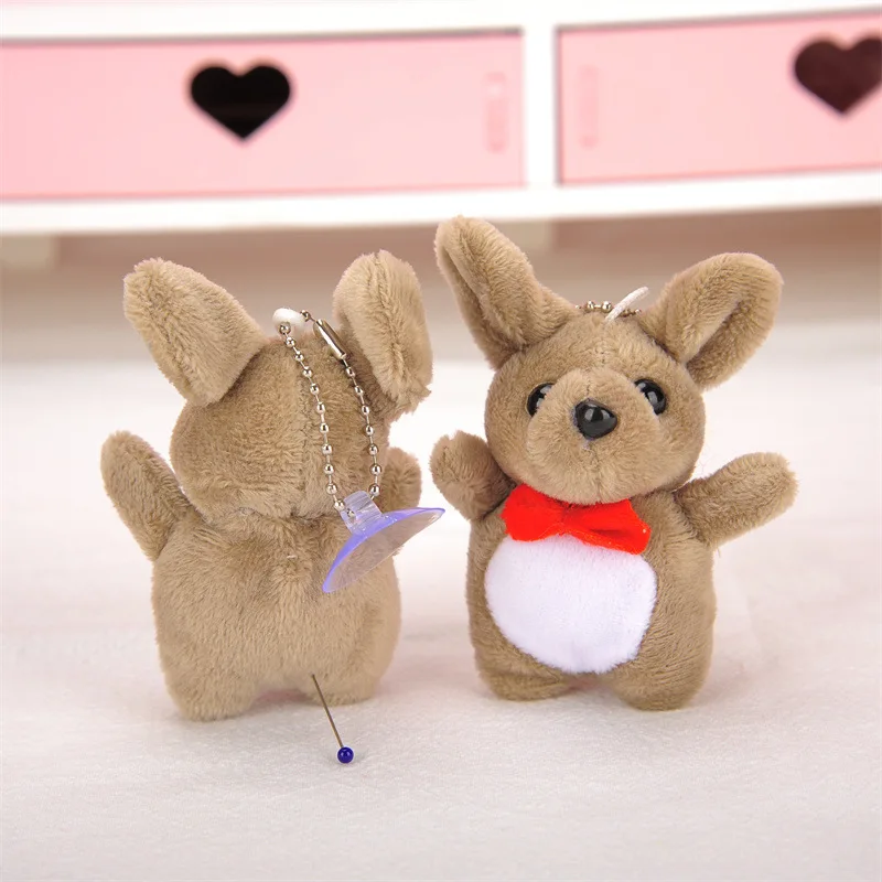 EE1194 Mini Cute Kangaroo Plushie Keychain Toy for Claw Machine Doll Stuffed Animal Doll Toy Plush Kangaroo Keychain