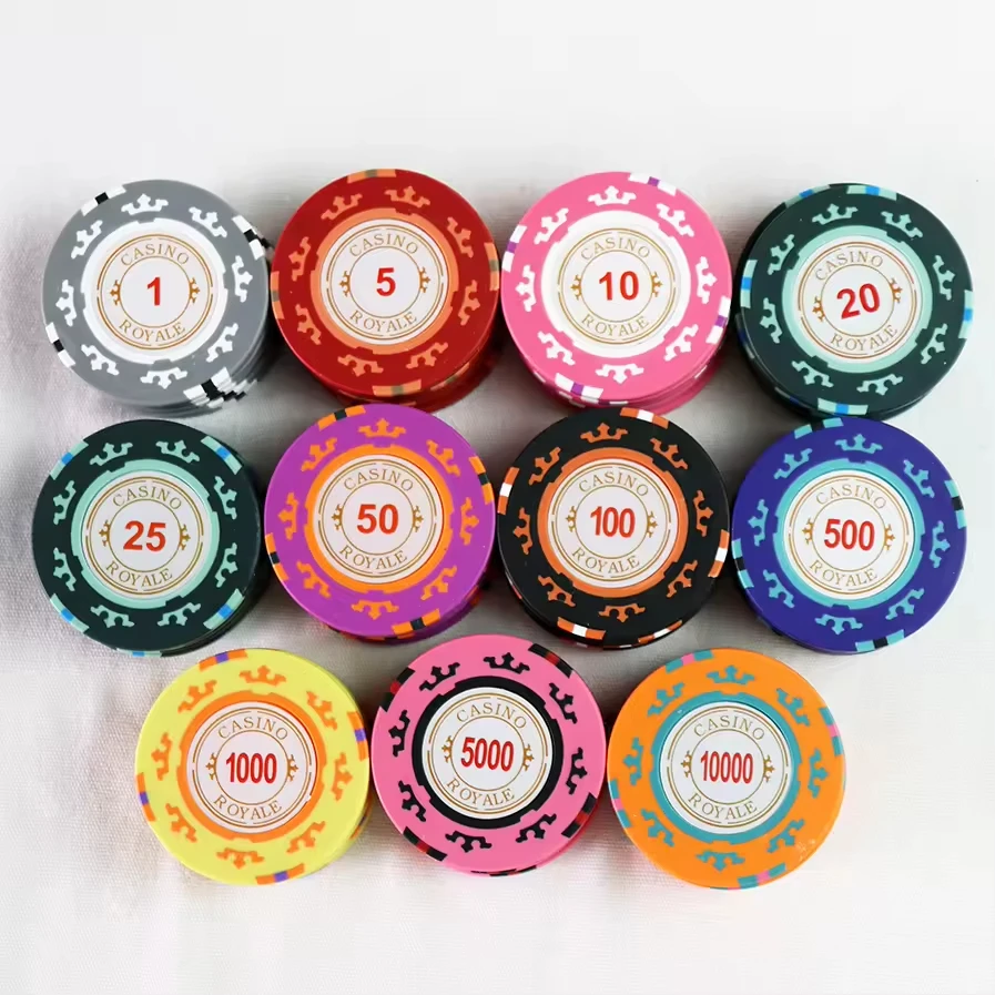 Customizable 14g Clay Poker Chips for Baccarat & Texas Hold'em