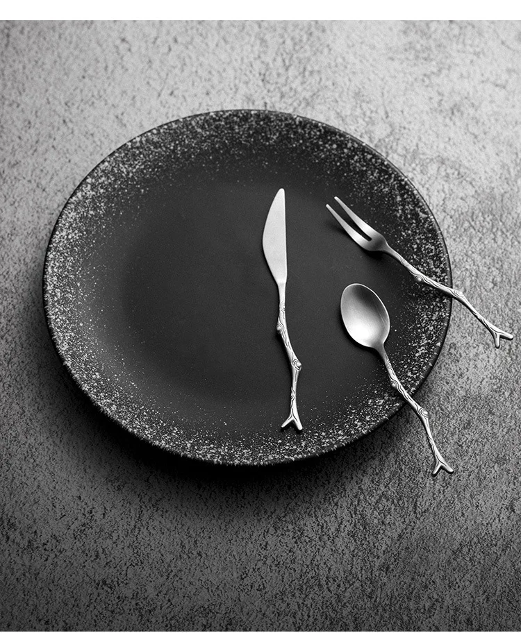 Hot Sale Stainless Steel Cutlery Black Flatware Matte Knife Fork Spoon Silverware for Restaurant
