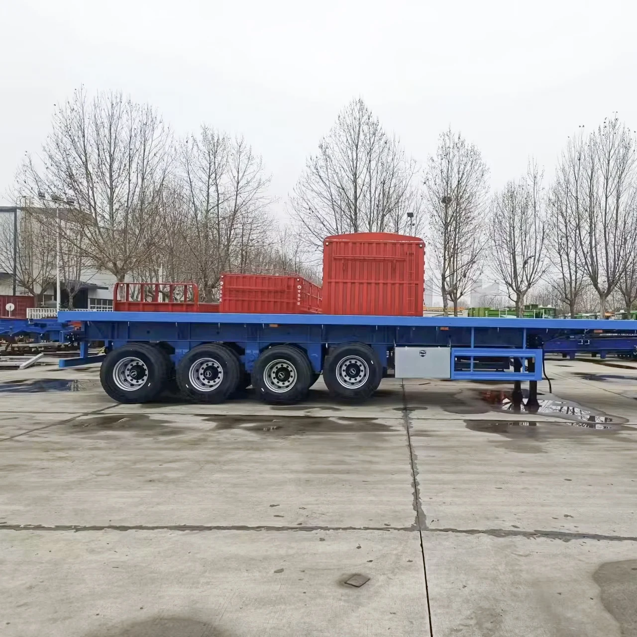 Factory Direct 40ft High Bed Container Trailer CIMC 50T Transport Truck with Four-Axle Semi-Trailer
