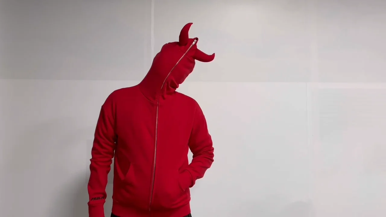 Devil Hoodie With Horns Red Devil Hoodie With Horns And Tail Top