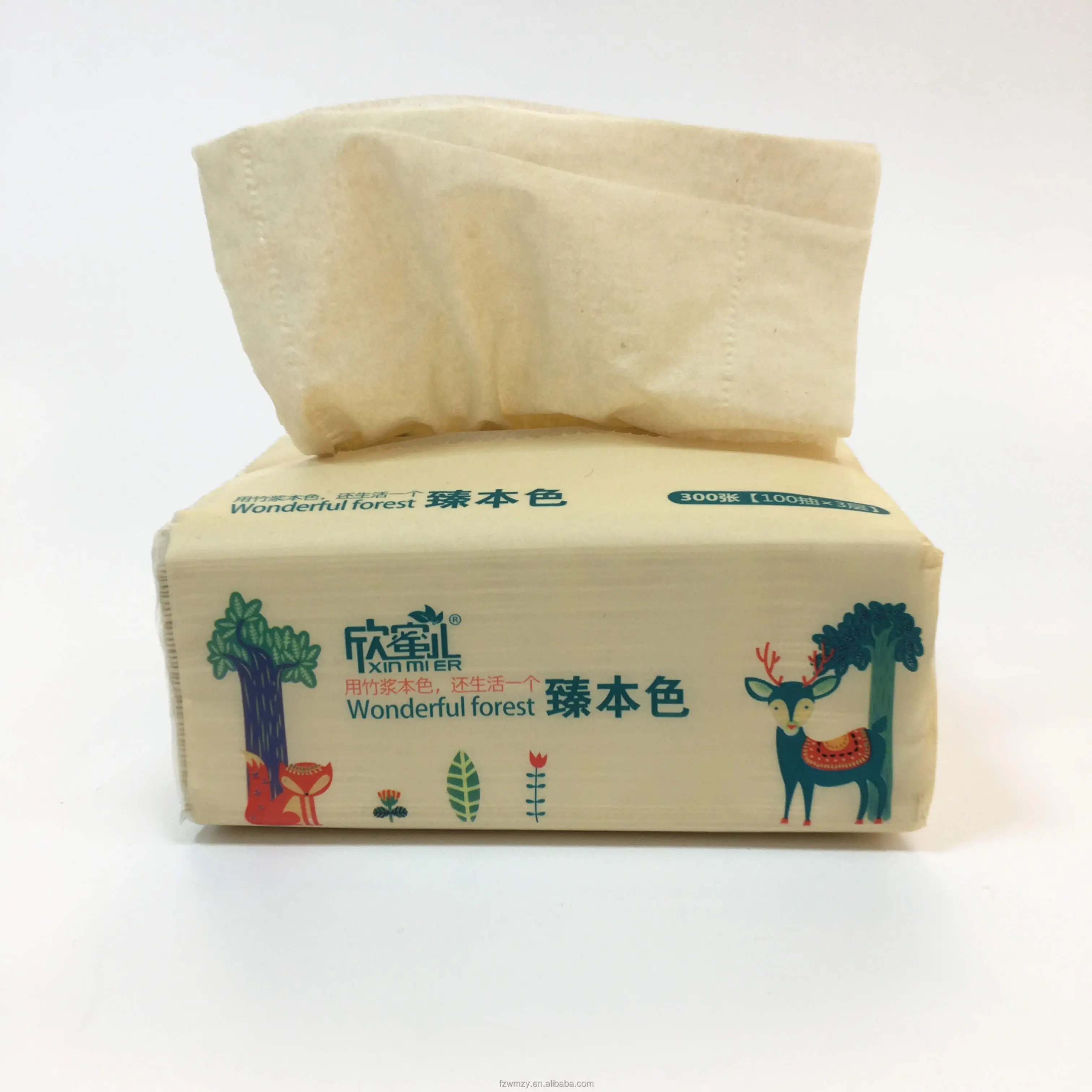 Bamboo Pulp Soft Facial Tissue Bacteriostatic Bamboo Fiber Can Be
