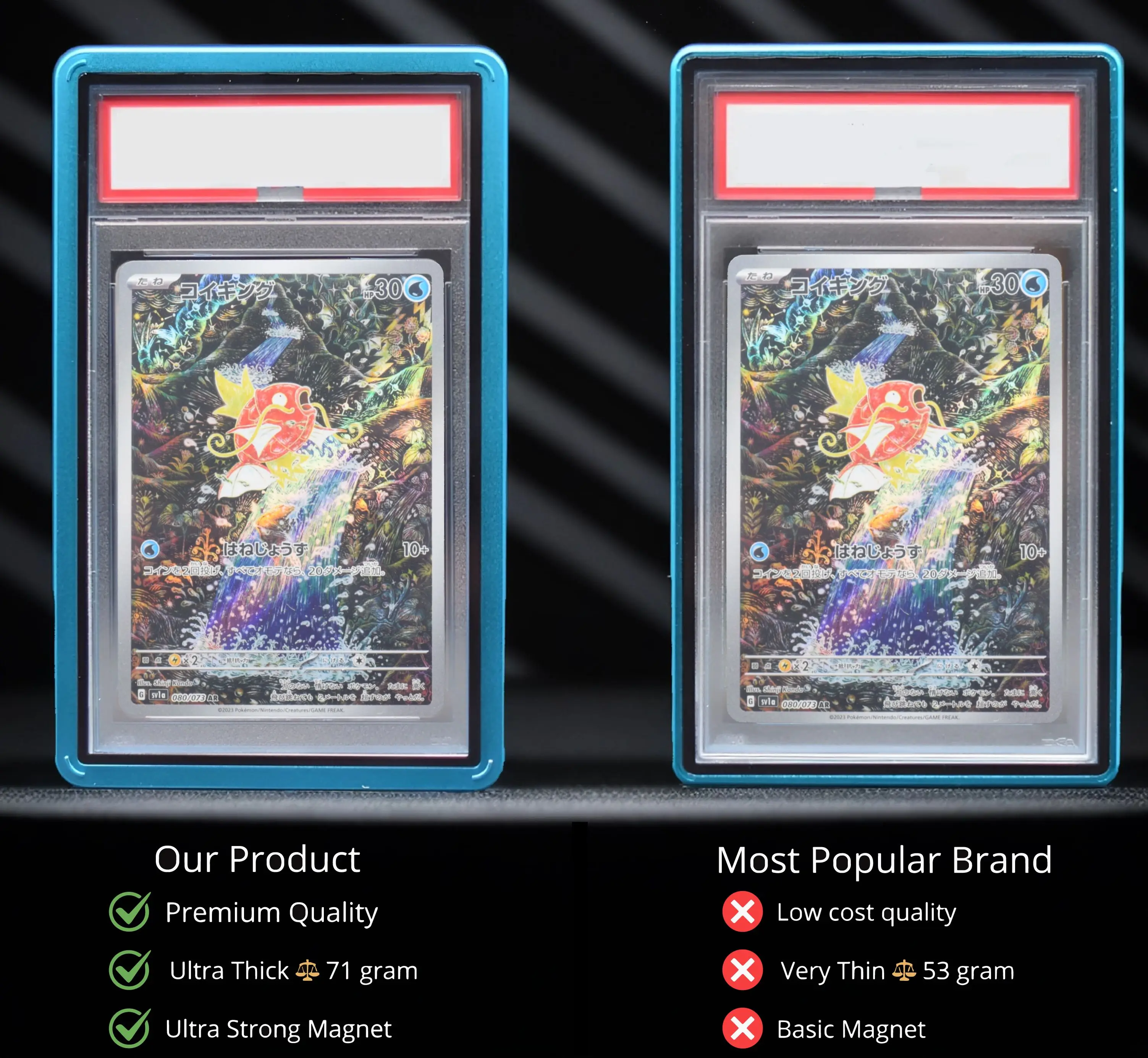 PSA Metal Magnetic Graded Card Display Case for BGS & TCG: Strong Magnet Protection for Pokemon & Sports Cards, 86x140mm PSA Metal Magnetic Graded Card Display Case for BGS & TCG: Strong Magnet Protection for Pokemon & Sports Cards, 86x140mm