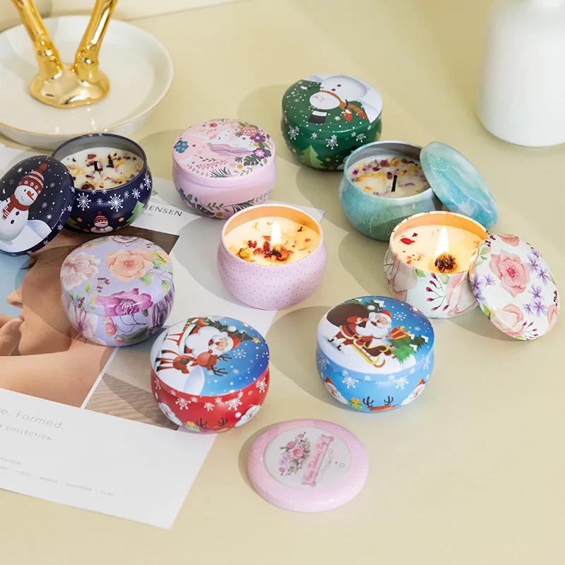 Southeast Asian Style Multiple Fragrances Tin Box Fragrance Plant Essential Oil Soy Wax Vietnam Thailand Flower Scented Candles