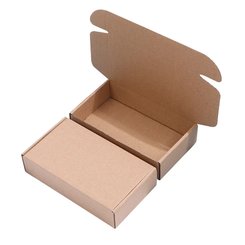 Customized Corrugated Kraft Paper Boxes Flat Shape with Foil Specifications Free Sample for Shipping Clothes Fast Food Gifts factory