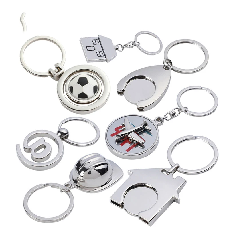 Metal Keychain Blank Spinner Key Holder Customised Circular Metal