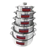 Ensemble de casseroles en aluminium argenté 6 pièces