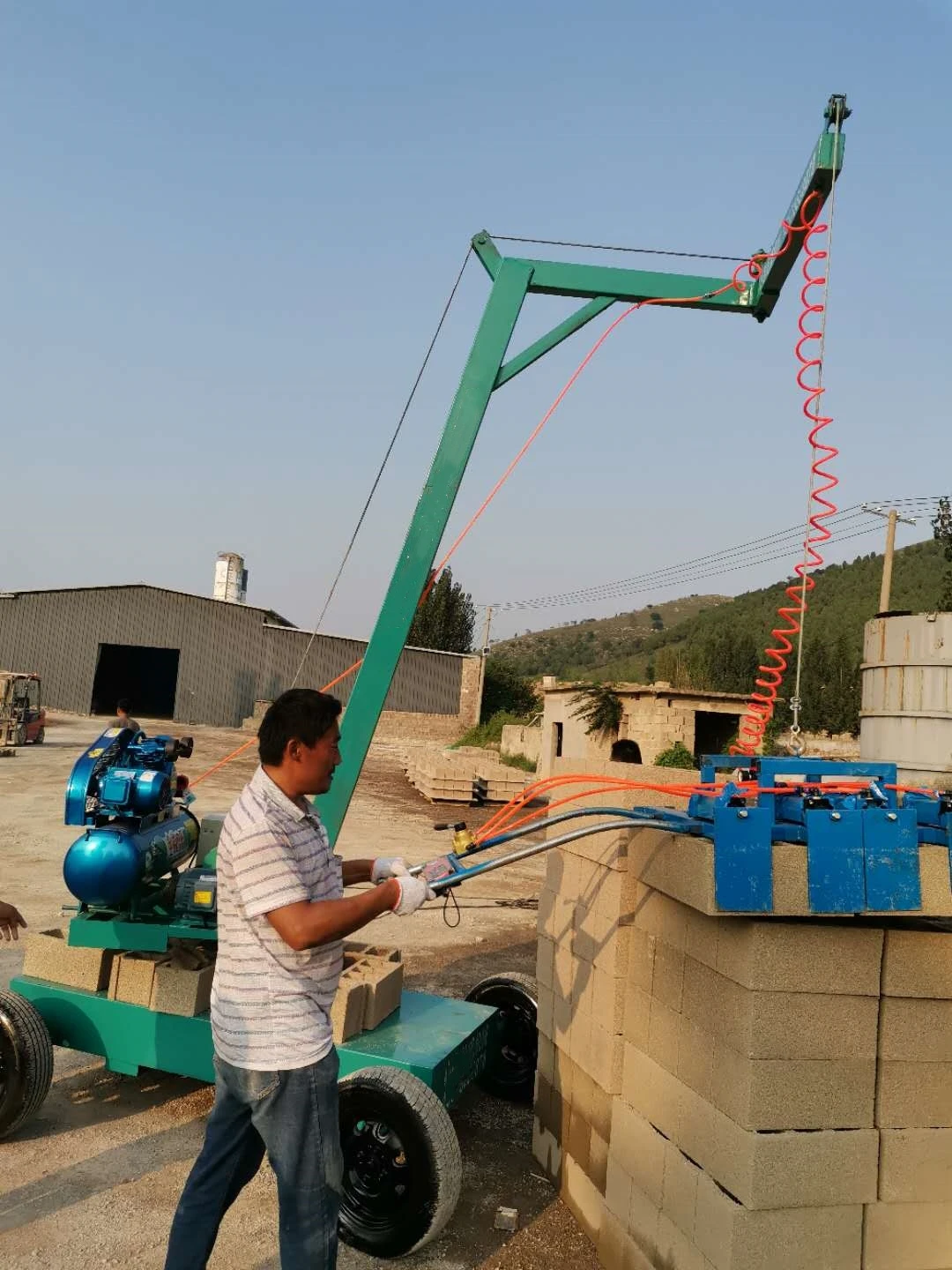 Small Manual Block Cuber Brick Block Collecting Cuber Stacker Machine Concrete Block Stacking Machine