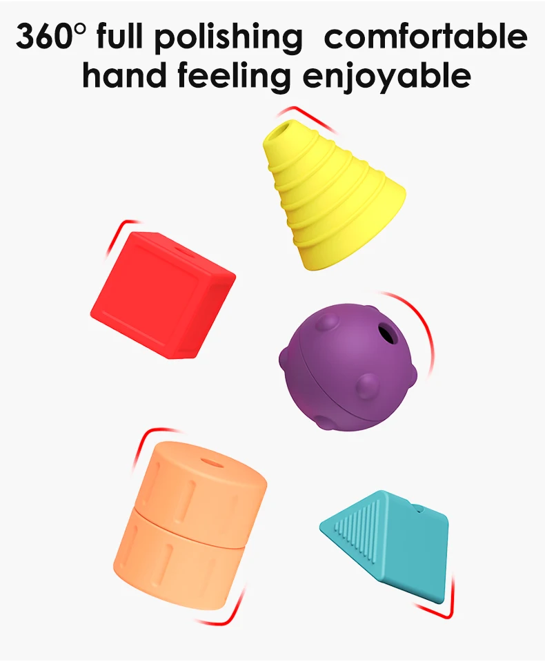 Wholesale Custom Logo Imagination Exercise Building Blocks Toy Autistic Children Kid Gift Toy Sensory Silicone Stacking Toy