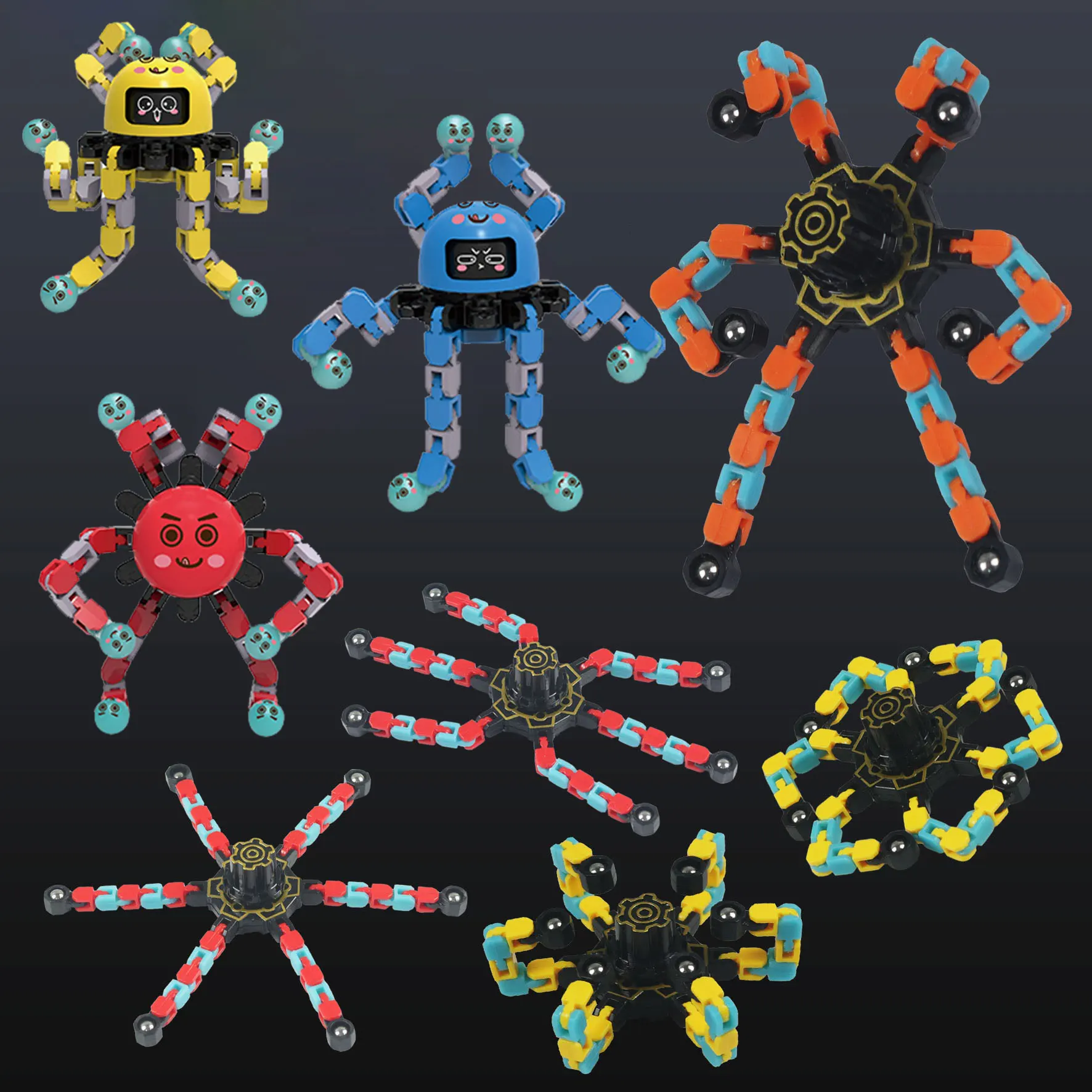 Лидер продаж светящийся в темноте механический гироскоп на кончик пальца игрушка-робот-гироскоп игрушка-Спиннер трансформируемая игрушка-фиджет