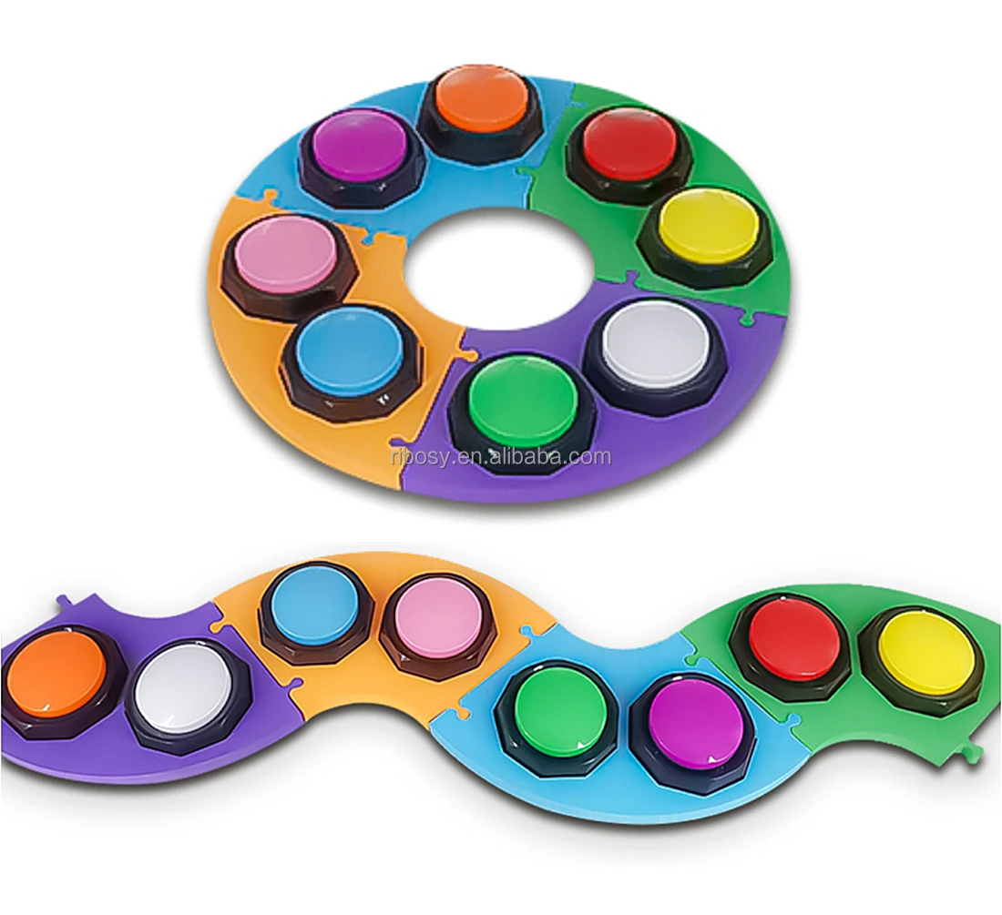 Ribosy Set Of 8 Dog Buttons With 4 Mats 25 Stickers,Recordable Button