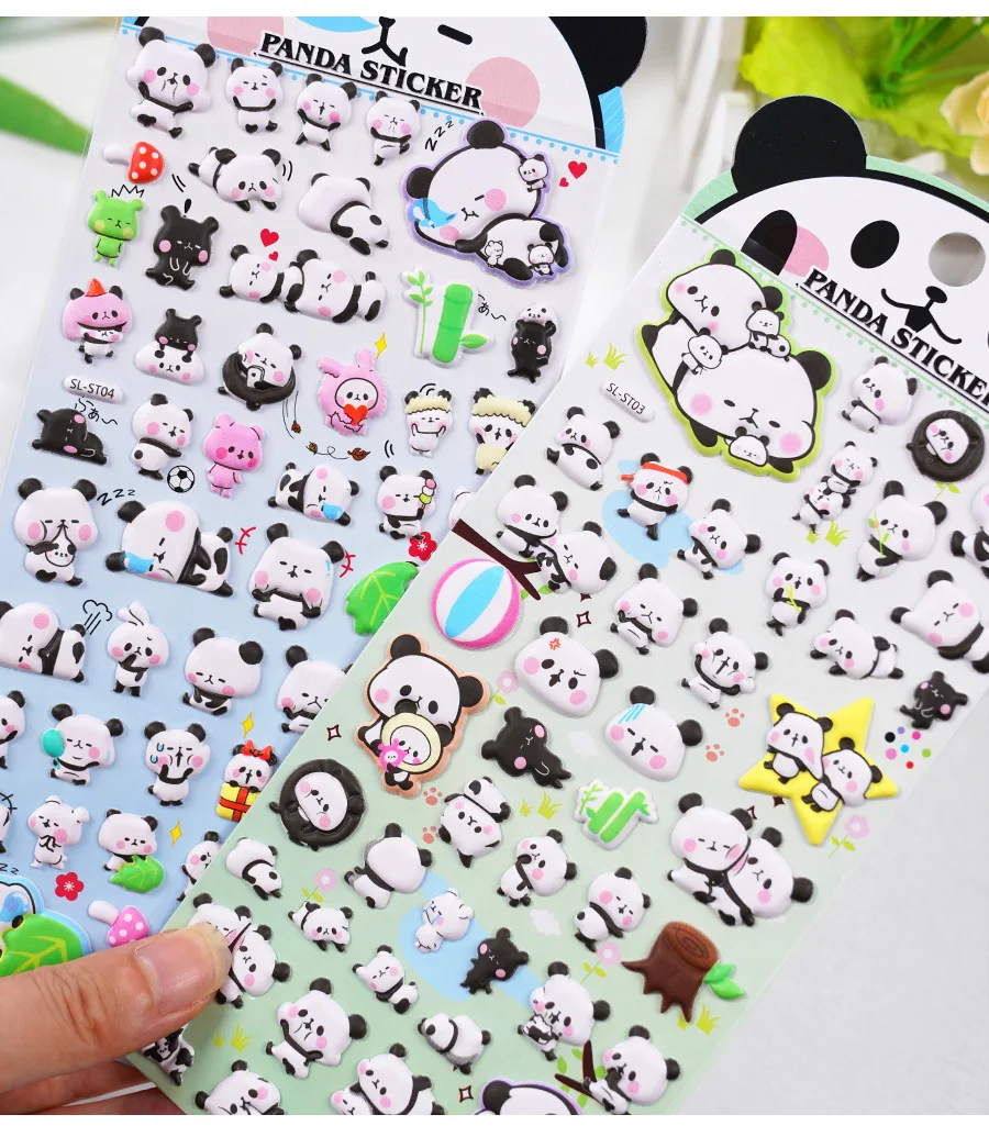 Cute Decorative Kids Cartoon Sticker 3d Self- Adhesive Panda Puffy ...