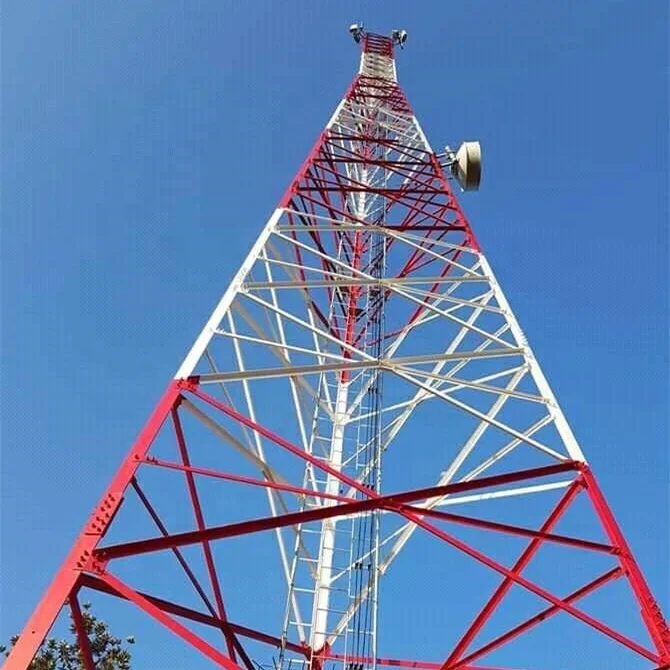 3 Leg Triangle Free Standing Cell Angle Lattice Galvanized Steel Telecom Communication Telecommunication Mast Tower