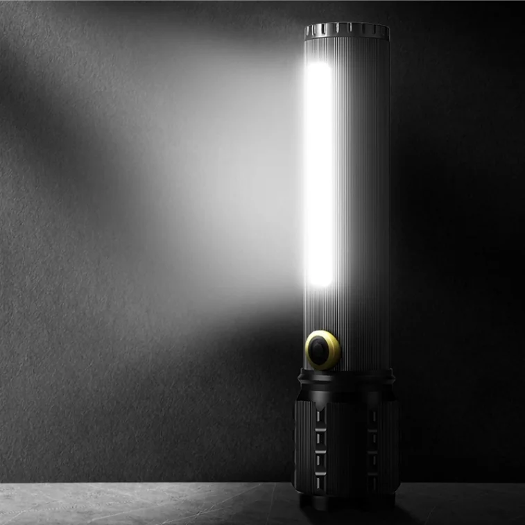 Kensun Xhp50/XPE Simple 3 Modes Cob Side Light Waterproof Rechargeable Usb Led Tactical Torch Light Lantern Outdoor Flashlights