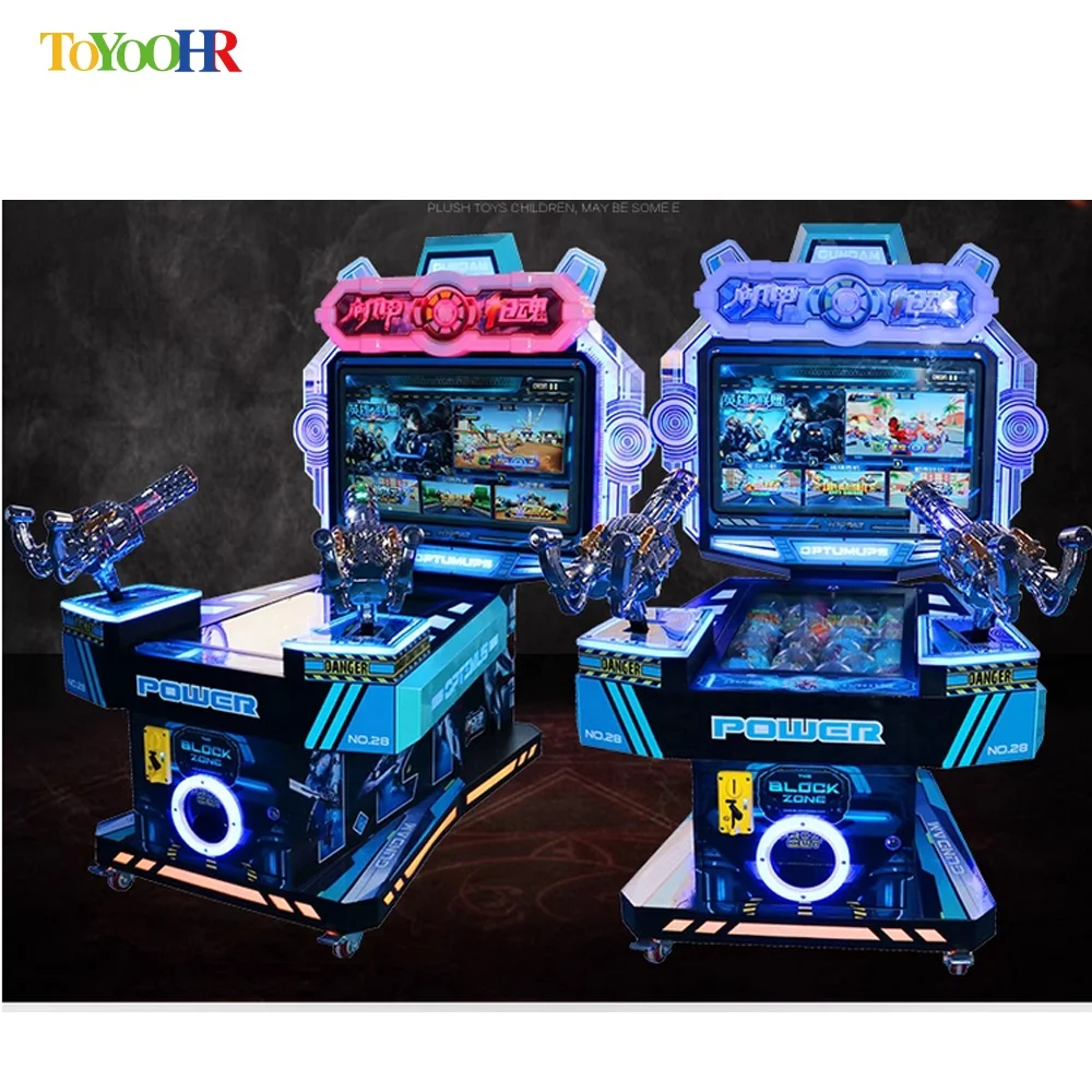 人気沸騰中！2人用屋内エンターテイメントインタラクティブアーケードコイン式ガンシューティングゲーム機、27種類のシューティングゲーム搭載