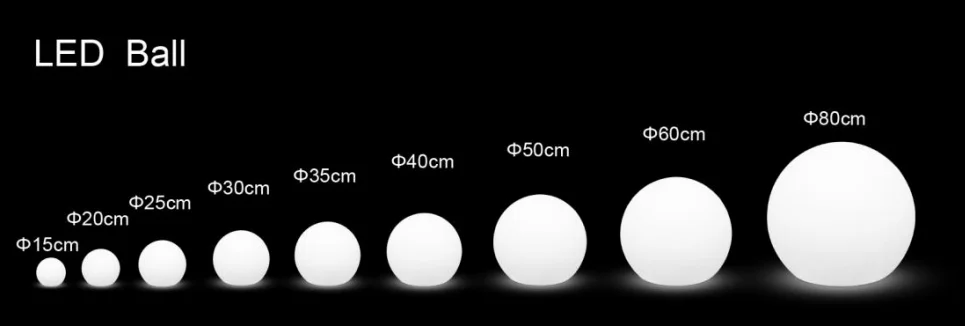 rgb full color changing remote controlled dimmable 60 cm led ball light ip65 waterproof decorative-1