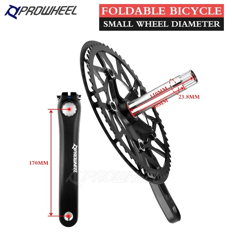 Prowheel 130BCD шатун со звездочкой 170 мм рукоятки 56Y 58Y 60Y с передних звездочек каретка складной звездочками для велосипеда BMX ручки