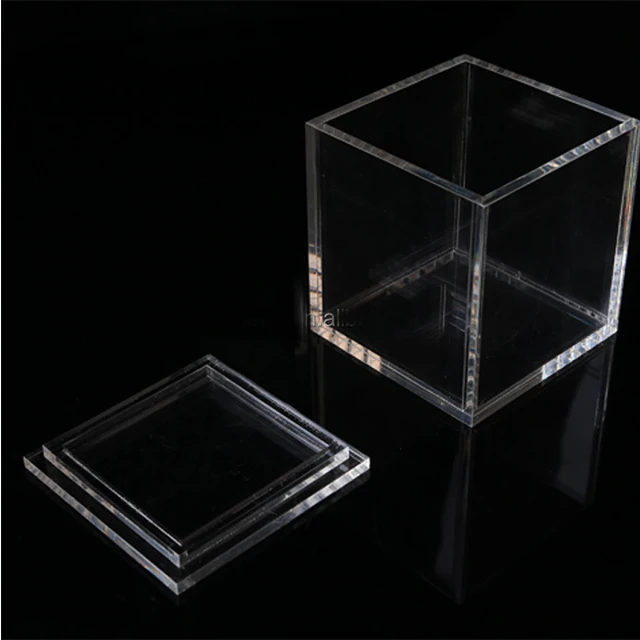Customized Logo Clear Acrylic Display Storage Box Rectangular Box Acrylic Box with Hinged Lid