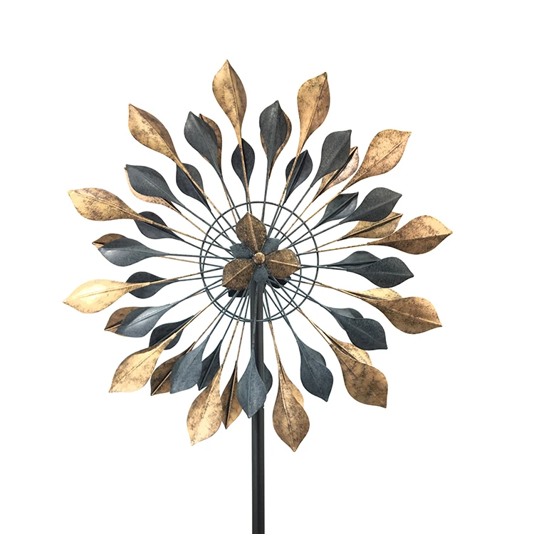 Dual Direction Decorative Lawn Ornamental Windmill Kinetic Metal Garden Wind Spinner
