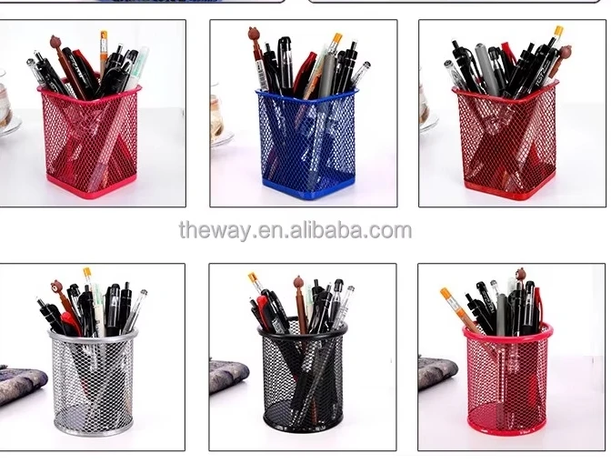 Customized Logo Metal Mesh Pen Holder