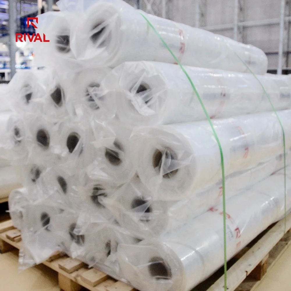 Rival Large Size 6Mil 150 Micron 200 Micron 250 Micron UV Blocking Diffusion Greenhouse Tunnel Poly Film 5 Years PE Plastic Shed
