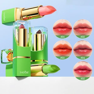 OEM SADOER Private Label Beauty Cosmetic Products Aloe Gentle Nourishing Brighten Moisturizing Jelly Warm Change Lipstick