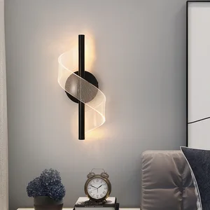 JACKSUN Warm Romantic Spiral Wall Sconce 5W Acrylic Light 3000K Warm Arc Lamp for Garden Terrace Dressing Table