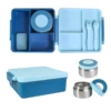 Blue kids lunch box set