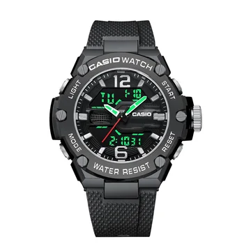 Men's Multifunctional Dual Display Quartz Watch Waterproof Chronograph with Luminous Outdoor Sports Features for Students