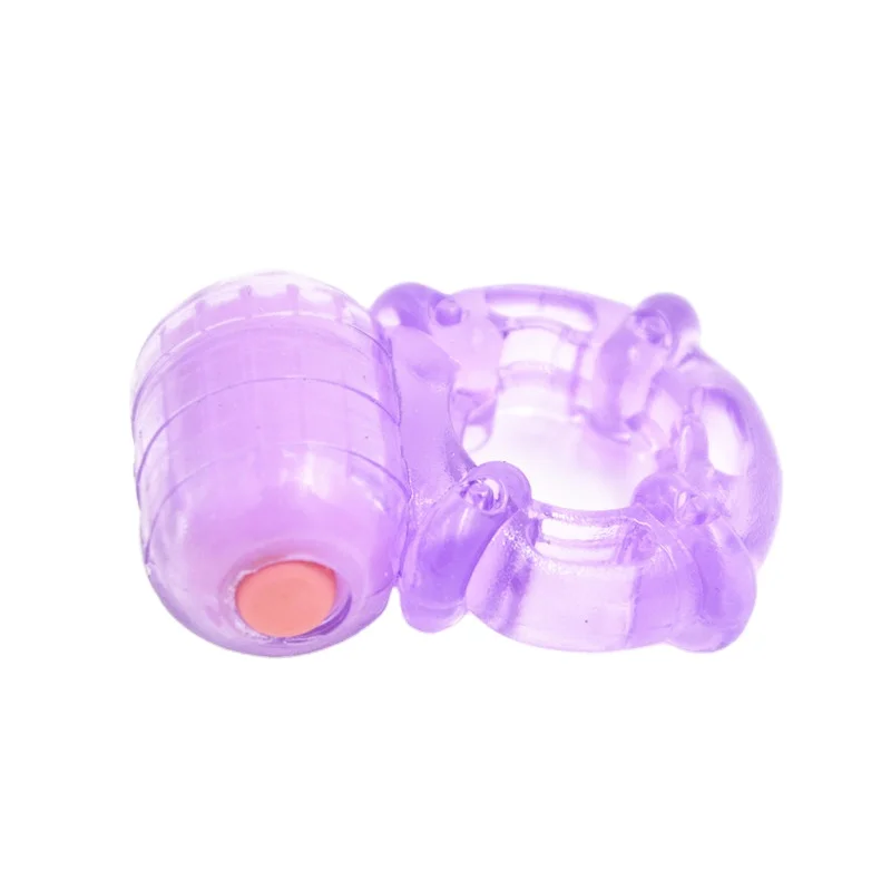 Crystal TPR Vibrating Cock Ring for Men Dual Motors Rubber  Penis Toys