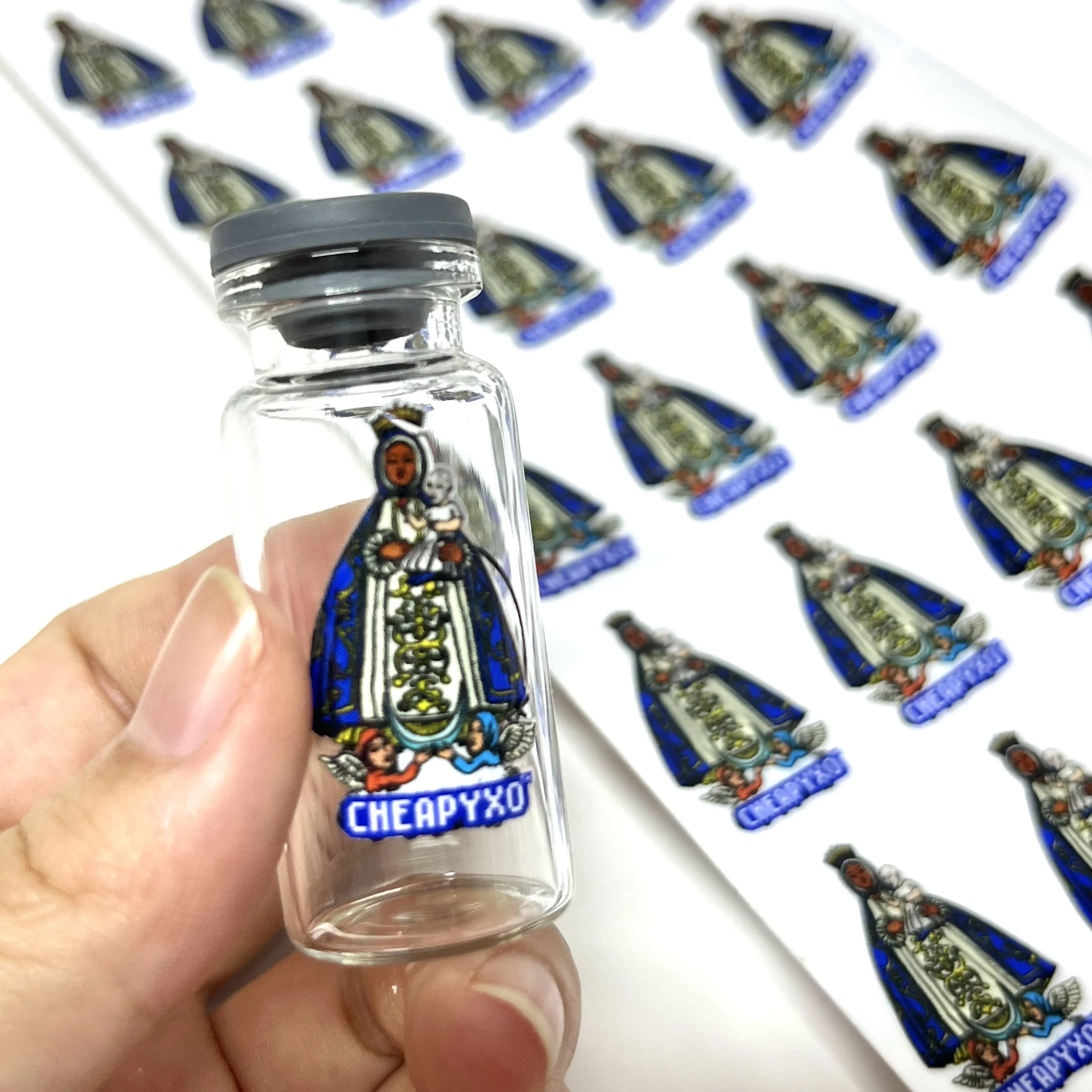 custom 3d holographic vial labels for peptides  waterproof uv printed pharmaceutical stickers for medicine  serum packaging-1