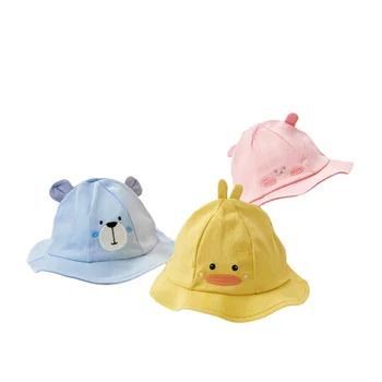 Casual Fisherman's Beach Hat Summer Sun Protection Cute Cotton Cap for Kids Boys and Girls Newborns Babies Bonnets