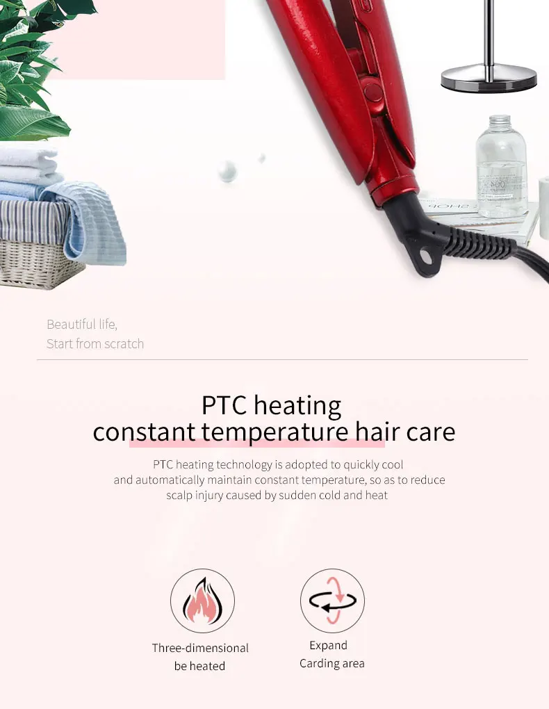 Unique New Electric LED Display Hair Straightener Japanese Pencil Thin Fabric Plate for Household or Hotel Use