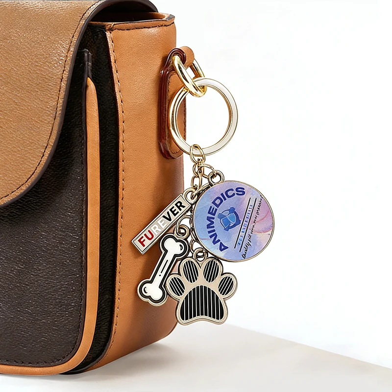 Manufacturers Custom Personalized Cute Pet Themed Keychain Soft Enamel 3d Metal Keychain Promotional Business Souvenirs Gifts