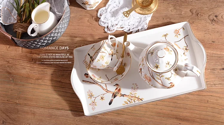 New Style Fine Porcelain Dinner Set New English Afternoon Scented Tea Set Black Tea Cup Home High-end European Tea Pot Set manufacture