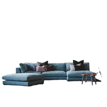 Wosen artistic Sweef velvet fabric modular sectional sofa set antique elegant vintage living room furniture 4 seater couch set