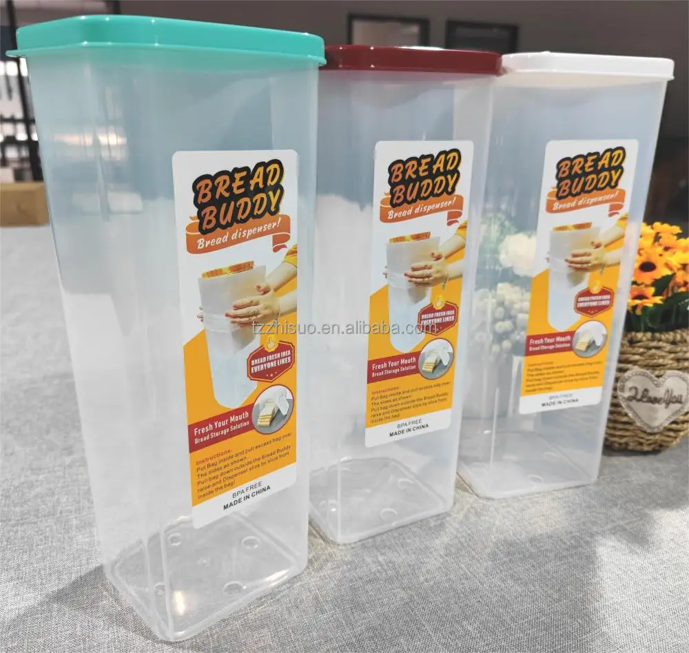9158 Sandwich Size Plastic Bread Buddy Loaf Of Bread Dispenser With Lid