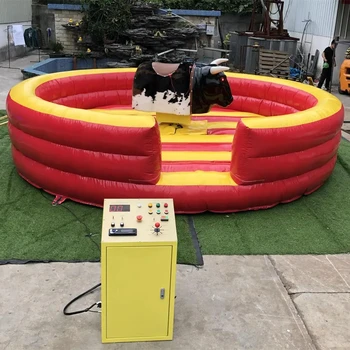 Factory price Wholesale mechanical Cow Circular fence Style mechanical bull ride machine adults with arena mattress