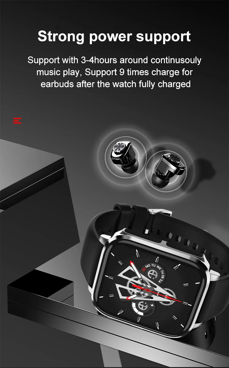 VALDUS T22 Smartwatch – Integrated Earbuds