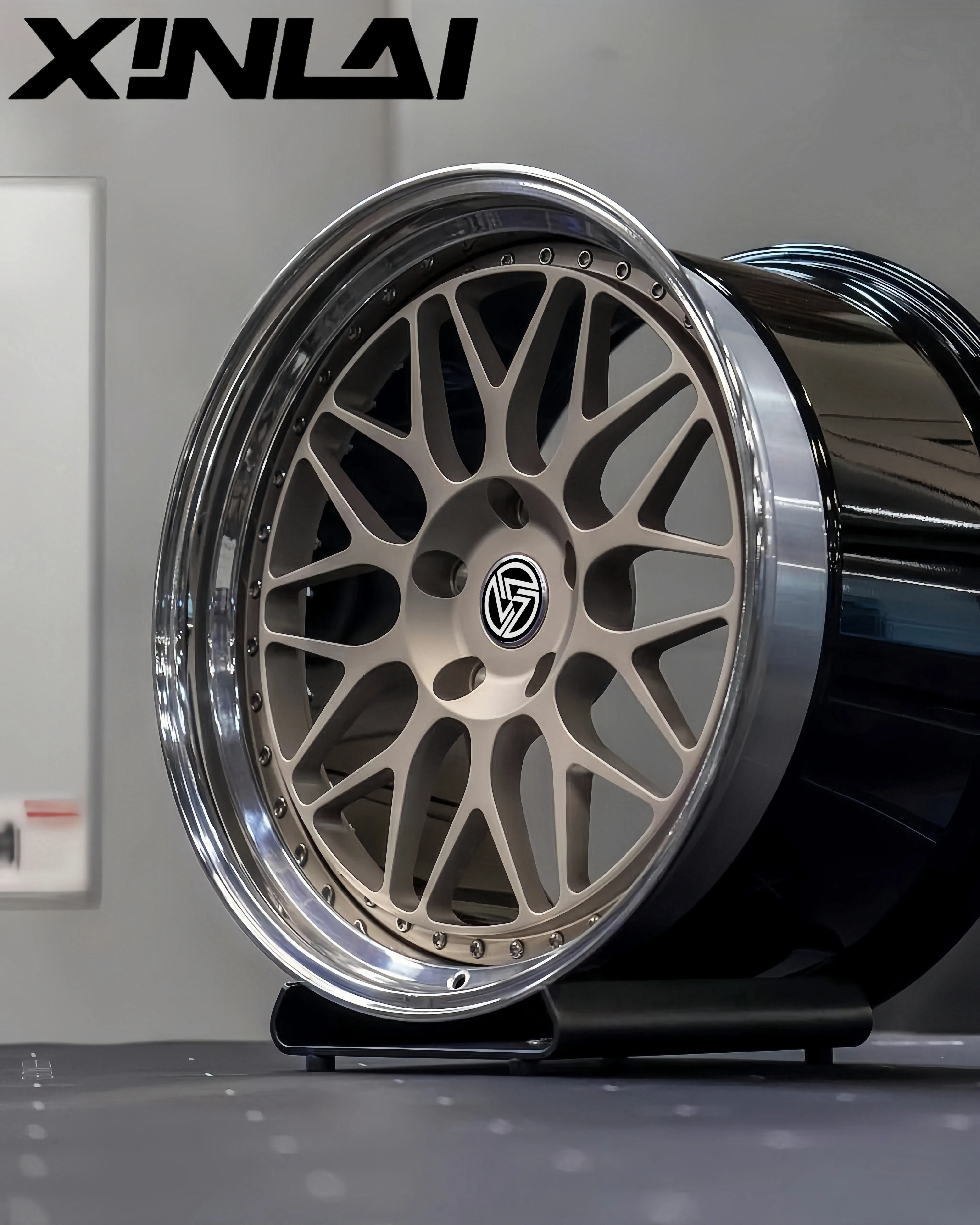 XINLAI Custom Deep Concave Deep Lip Gold Forged Aluminum Alloy Wheels 5x120 5x112 5x114.3 18-22 Inch 2-Piece Wheels for BMW Audi - Image 2