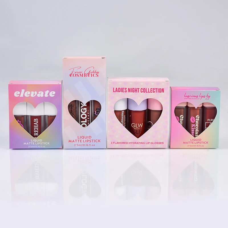 Unique 5ml square Empty Lip Gloss Tubes Packaging Lip Oil Tubes  and Box Custom Label logo Wholesale