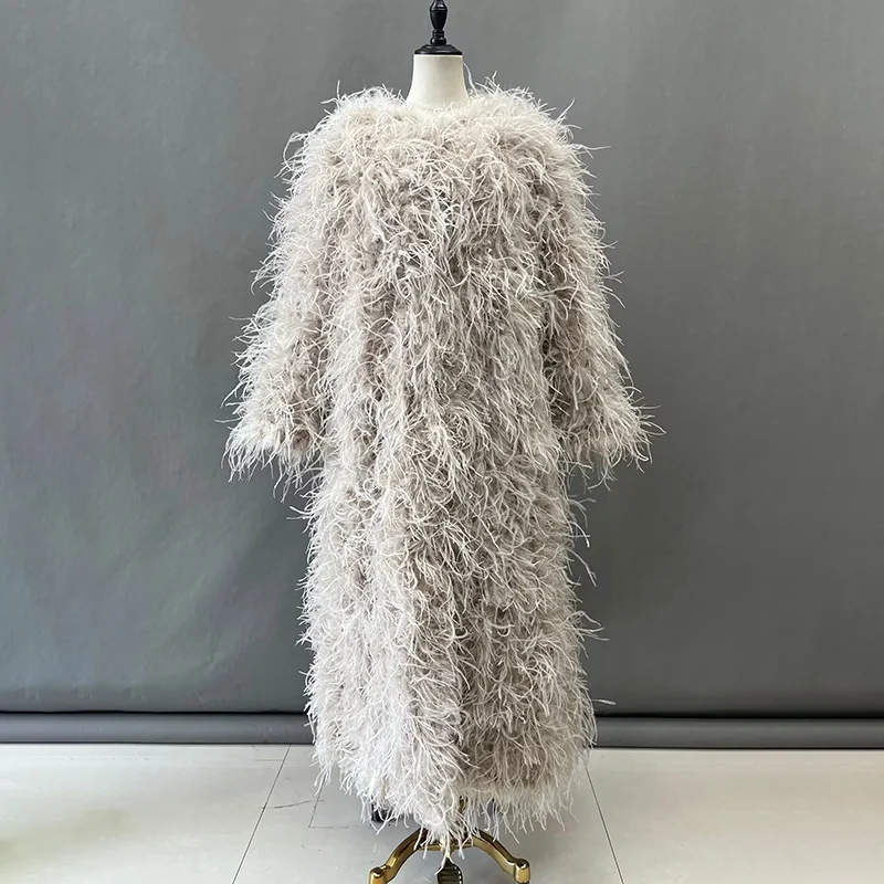 【新品タグ付】deres/feather long coat Wholesale Fashion OEM Wind Proof Trench Coats Women′ S Style