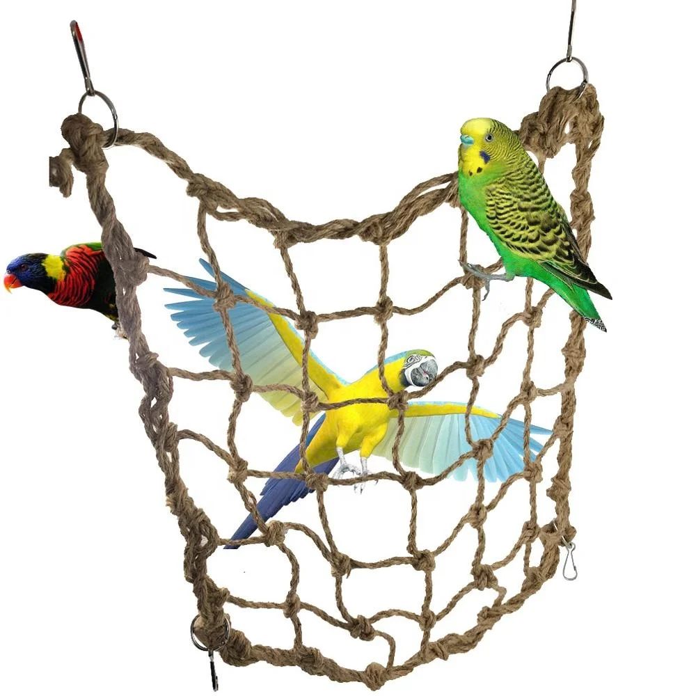 Piccolo Unibell Corda della Canapa dell'uccello del Pappagallo Arrampicata Corda appesa Net Net Swing Giocare Scala di Corda Chew Toy 