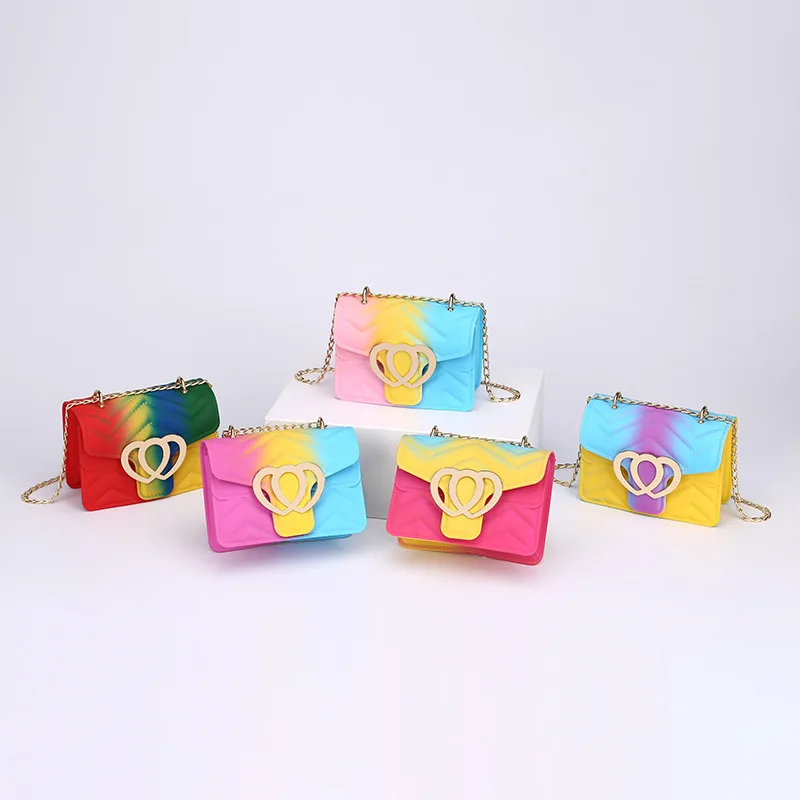Summer Jelly Bag Fashion waterproof Colorful PVC Mini handbags Kids Wholesale Small Crossbody bag for women girl jelly purses