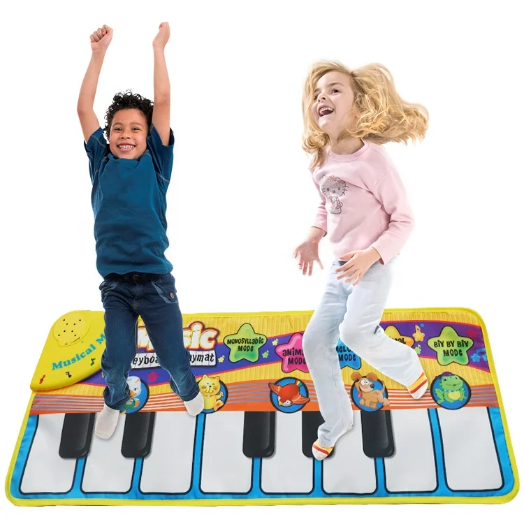 Music Piano Keyboard Dance Floor Mat Carpet Piano Mat Educational Toy 33*26.5*5 centimetro