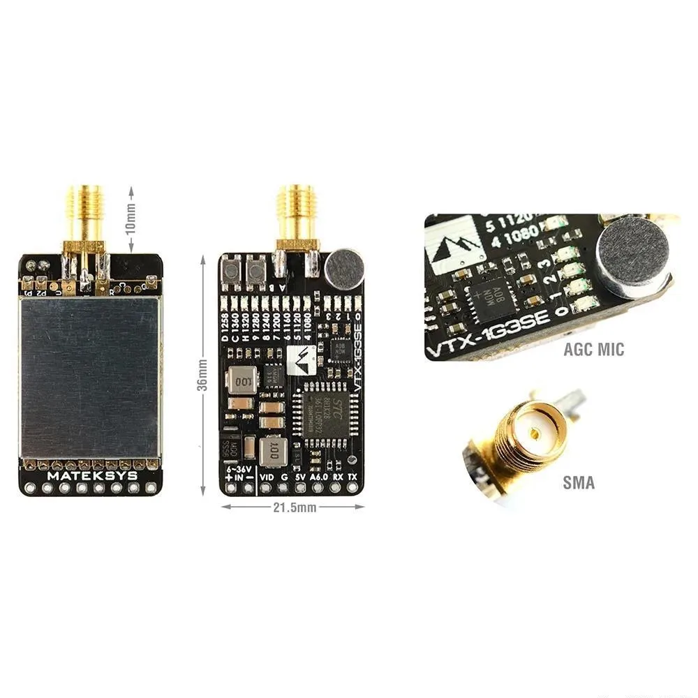 MATEK系统VTX-1G3SE-9 1.2Ghz 1.3GHz 9CH FPV视频发射器，VRX-1G3-V2 1.2Ghz 1.3GHz ...